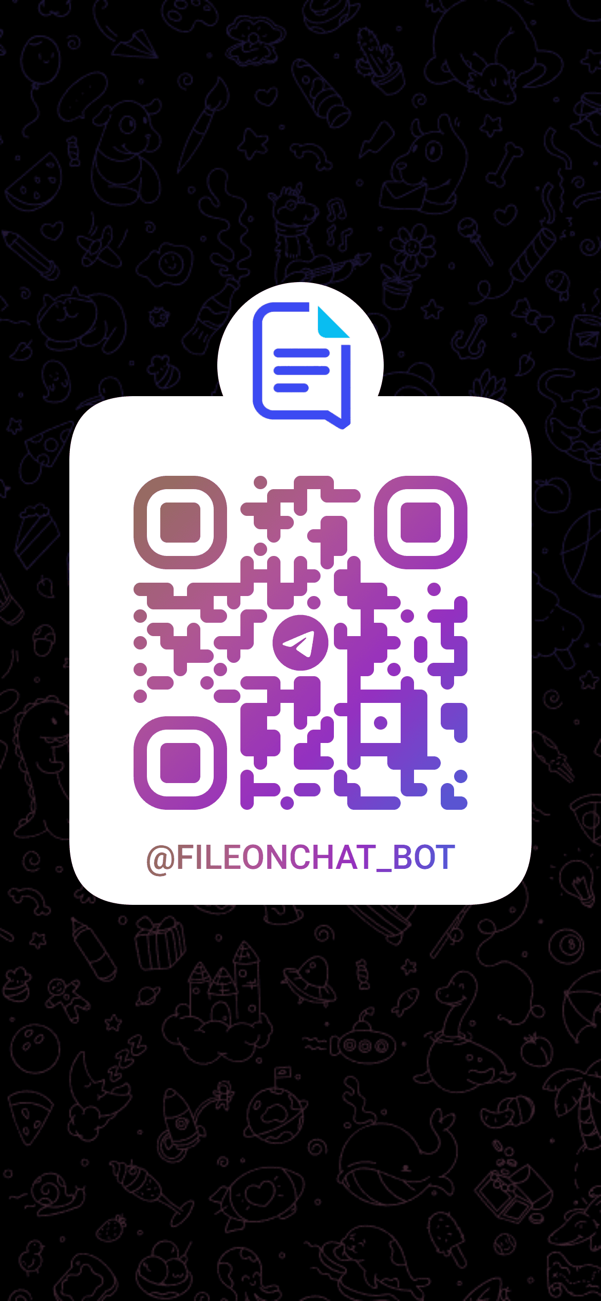 QR code to open @FILEONCHAT_BOT on Telegram
